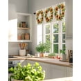 thumbnail image 6 of Kitchen Valances for Window, Spring Sunflower Leaves on Vintage Linen Light Filtering Rod Pocket Valance Curtain, Watercolor Floral &nbsp;Short Curtains Window Topper for Bedroom Living Room 60x18in, 6 of 8