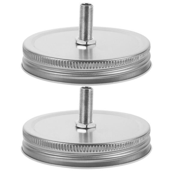 STOBOK 2pcs Oil Lamp Parts Mason Jar Oil Lamp Cover Stainless Steel Round Simple Design for Homeowners