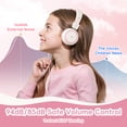 thumbnail image 3 of Kids Headphones, 85/94dB Safe Volume Headphones for School, over Ear Kids Wired Headphones with Built-in Microphone, Noise Isolation, Adjustable Wired Headphones for Girls, Kids, Tablet, Pink & White, 3 of 8