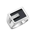 thumbnail image 3 of RYLOS Men's Rings 14K White Gold Ring With Diamonds and Blue Quartz Set in Designer Nugget Style Rings For Men Size 10, 3 of 7