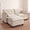 Beige, variant on Amsleekey 76.5" Corduroy Loveseat Sofa with Ottoman, L-Shaped Modular Sectional Sofa, 2-Seat Deep Seat Cloud Couch for Apartment Living Room, Green