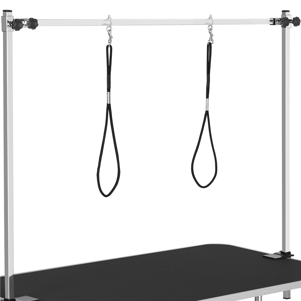 Yaheetech 45" Height Adjustable Pet Grooming Table Stainless Metal Arm Frame For Dogs/Cats/Pet Tools Storage Rack, Black
