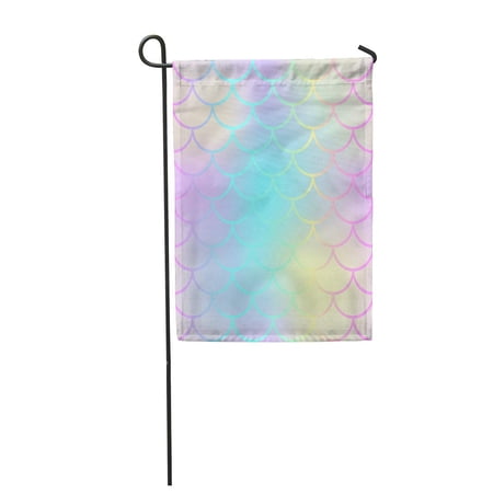 KDAGR Pink Mermaid Tail Fish Scale for Beach Party Summer Garden Flag Decorative Flag House Banner 12x18 inch