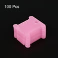 thumbnail image 3 of Uxcell Plastic Floss Bobbins Thread Cards Cross DIY Sewing, Pink 100 Pack, 3 of 5