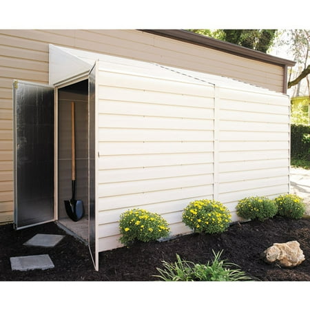 Yardsaver 4 x 10 ft. Steel Storage Shed Pent Roof Eggshell ...