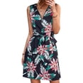 thumbnail image 1 of Women Sleeveless Dress, Belted Zipper Closure Comfortable Wear Summer Sleeveless Dress Attractive A Line For Daily Life ANGGREK Otros, 1 of 6