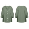 thumbnail image 4 of Edvintorg Cardigans for Women Trendy Plus Size V Neck 3/4 Sleeve Cardigan Lightweight Loose Casual Button Down Cardigans Women’S Clothing S-3XL Green, 4 of 4