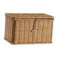 thumbnail image 3 of Canasta de almacenamiento con tapa rectangular Práctico decorativo Organizador casero Bin de almacenamiento para el dormitorio de la oficina Desk Baño 24CMX14CMX14CM, 3 of 8