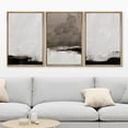 thumbnail image 2 of IDEA4WALL Framed Canvas Print Wall Art Set of 3 Abstract Earth Tone Landscape Modern Art Pastel Gray & Brown & Black Digital Art Colorful Contemporary Zen for Home Decor - Natural 24"x36"x3, 2 of 5