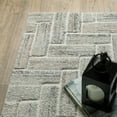 thumbnail image 5 of HomeRoots Beige Brown Pale And Charcoal Geometric Power Loom Stain Resistant Area Rug, 5 of 10