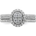 thumbnail image 4 of 14K White Gold Lab Grown Diamond Si1/Si2, G H I, Cluster Ring (Size 7) Made In India rm8823e-075-wlg, 4 of 5
