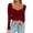 Red, variant on LINGLANG Women’s Solid Color U Neck Long Sleeve T Shirt Slim Fit Stretch Base Layer for Fall under $5