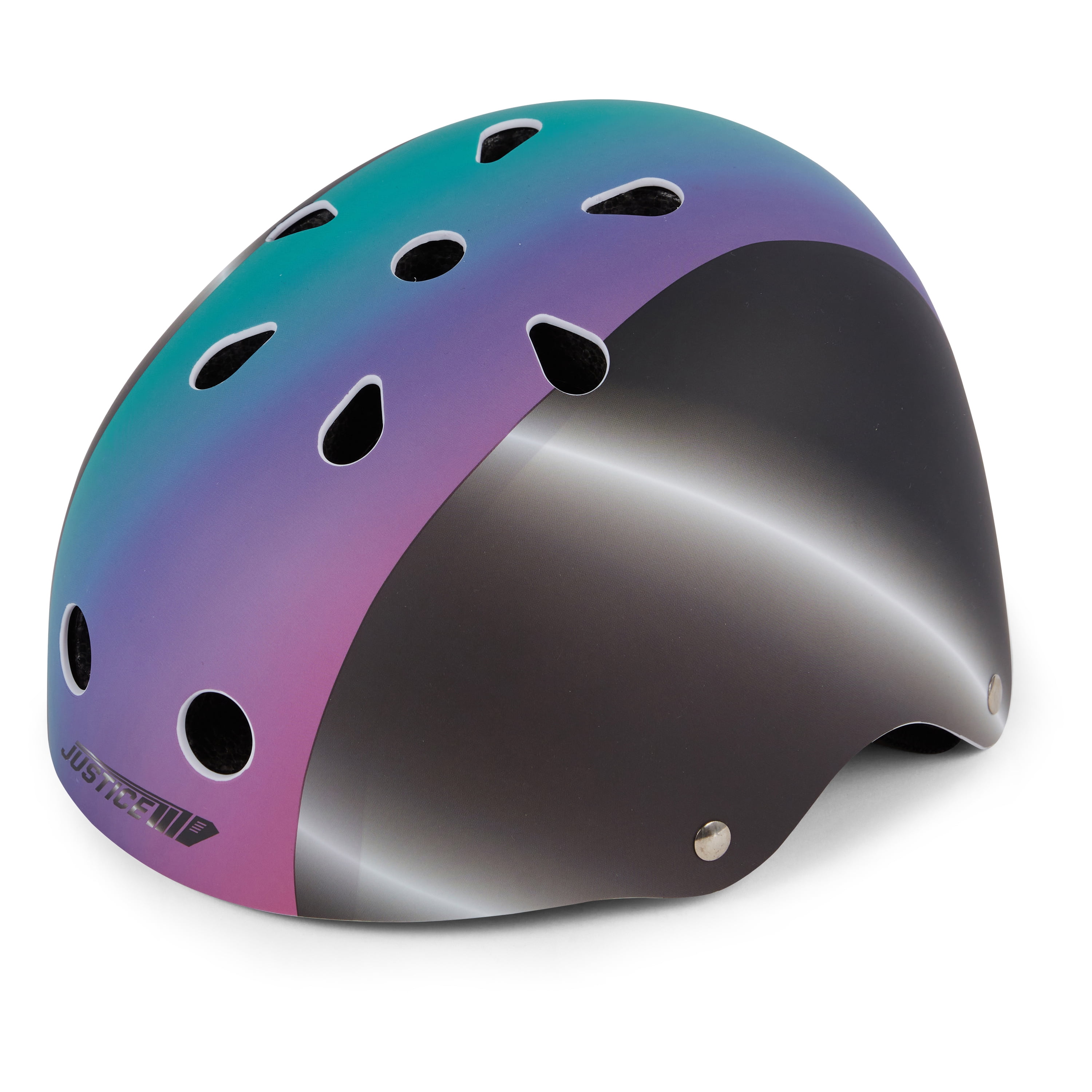 Justice Meta Hyper Shine Helmet with Metallic Logo & Side Panels