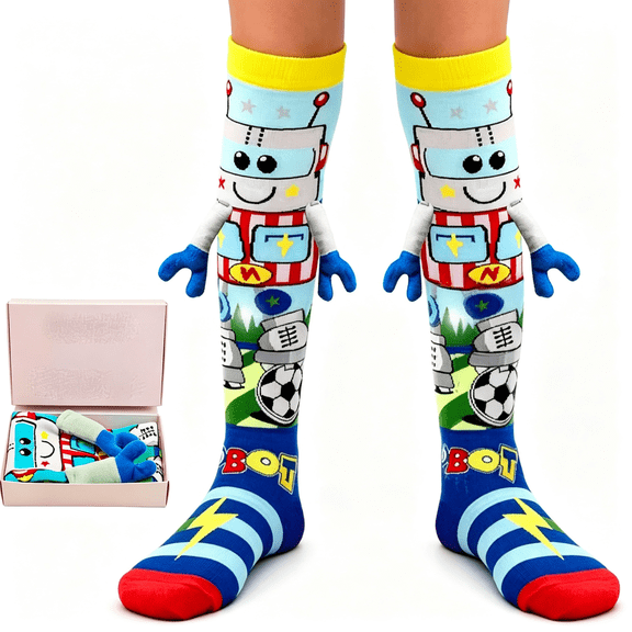 XIBUFE Crazy Socks for Girls Boys Kids Funny Knee High Character 3D Novelty Socks Kids Character Socks