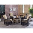 thumbnail image 6 of Hanover Orleans 5-Piece Fire Pit Chat Set with a 40,000 BTU Fire Pit Table and 4 Woven Swivel Gliders in Sahara Sand, 6 of 7