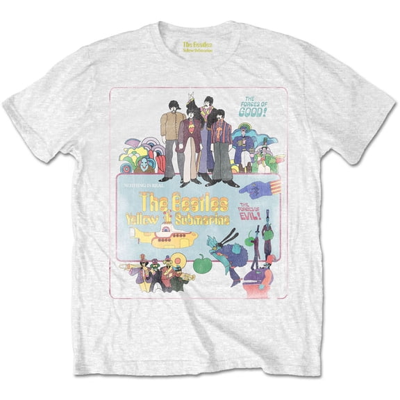 The Beatles Unisex T-Shirt Yellow Submarine Vintage Movie Poster (Small)