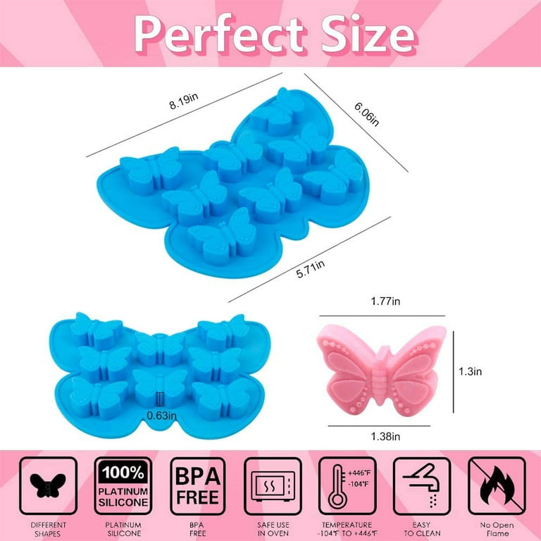  Vodolo 2 Pcs Butterfly Ice Cube Tray,Butterfly Mold Silicone  for Chocolate Candy Gummy Baking,Jelly, Pudding,Soap, Cake Mold: Home &  Kitchen