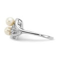 thumbnail image 3 of Solid 14k White Gold 4.5mm Freshwater Cultured Pearl VS Diamond Ring Band Size 7 (.04 cttw.), 3 of 6