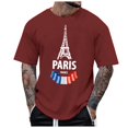 thumbnail image 1 of TSADFHJI T-Shirts pour Hommes Manches Courtes Graphiques T-Shirts Décontractés Doux et Confortables en Coton Imprimé avec Col Rond et Manches Courtes G Vin, 1 of 5