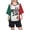 Green, variant on Football Fans Tee Shirt for Girls National Country Letter Flag Print Color Blocked V Neck Baggy Shorts Sleeve Soccer Jersey T Shirt