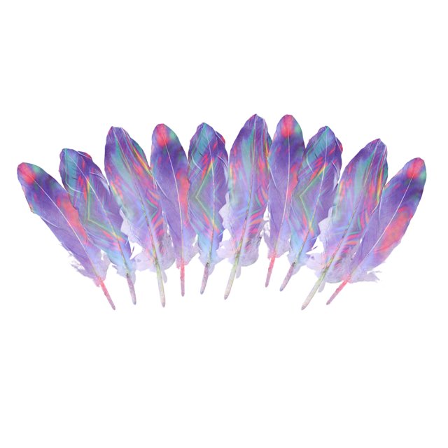 (Observaciones al realizar un pedido, 10 piezas por paquete) Pluma de ganso Ropa de bricolaje Artesanía Joyería Accesorios decorativos-N ° 5 Patrón de color mezclado Pluma de ganso natural es de