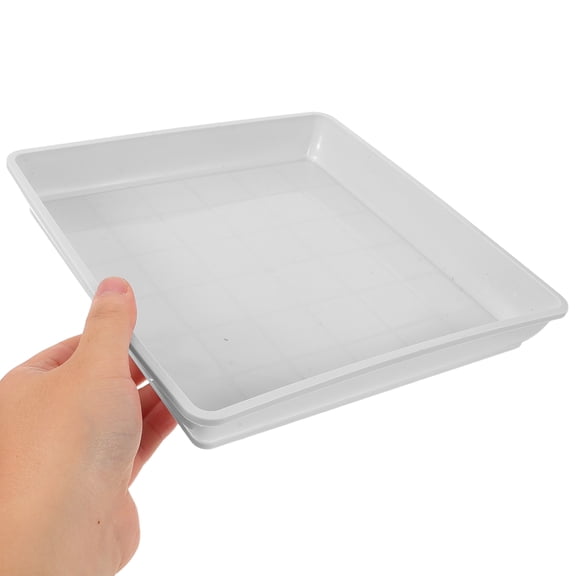 EXHUMKY 10Pcs Square Plastic Plant Saucer White Leakproof Drip Tray for Indoor Flower Pot Holder