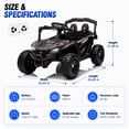 thumbnail image 7 of 24V Kids Powered Ride On UTV, Electric Ride On Car for Kids Ages 3-5 with Remote, Bluetooth, LED Lights, 4-Wheel Suspension, Black, 7 of 7