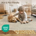 thumbnail image 4 of ODIKA 3'x5' Washable Accent Rug Pet Friendly, Non-Shedding Mat Spotted Abstract Inspired Tricolor Mosaic Patchwork Bordered for Bedside, Nursery Room, 4 of 7