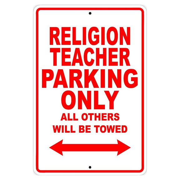 Religion Teacher Parking Only Gift Decor Novelty Garage Metal Aluminum 8"x12" Sign