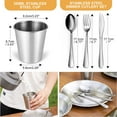 thumbnail image 4 of Odoland Stainless Steel Camping Dinnerware Set, Polished Cutlery Tableware Mess Kit Include Plate Bowl Cup Fork Spoon Knife with Carrying Bag for Backpacking Hiking Picnic, 4 of 8
