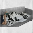 thumbnail image 6 of Cartoon Soft Flannel Fleece Blanket, Playful Panda Bear in Monochrome Style Happy Young Zoo Animal Nursery, Cozy Plush for Indoor and Outdoor Use, 70" x 90", White and Charcoal Grey, by Ambesonne, 6 of 6