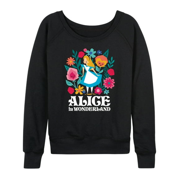 Alice In Wonderland - Wonderland Flowers - Women's Lightweight French Terry Long Sleeve Shirt