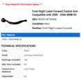 thumbnail image 2 of Front Right Lower Forward Control Arm - Compatible with 2000 - 2006 BMW X5 2001 2002 2003 2004 2005, 2 of 2