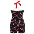 thumbnail image 4 of Plus Size Women One-Piece Swimsuit, Halterneck Bandage Swimwear, Swimming Padded Push-up Bra Swimming Bathing Suit, 4 of 4