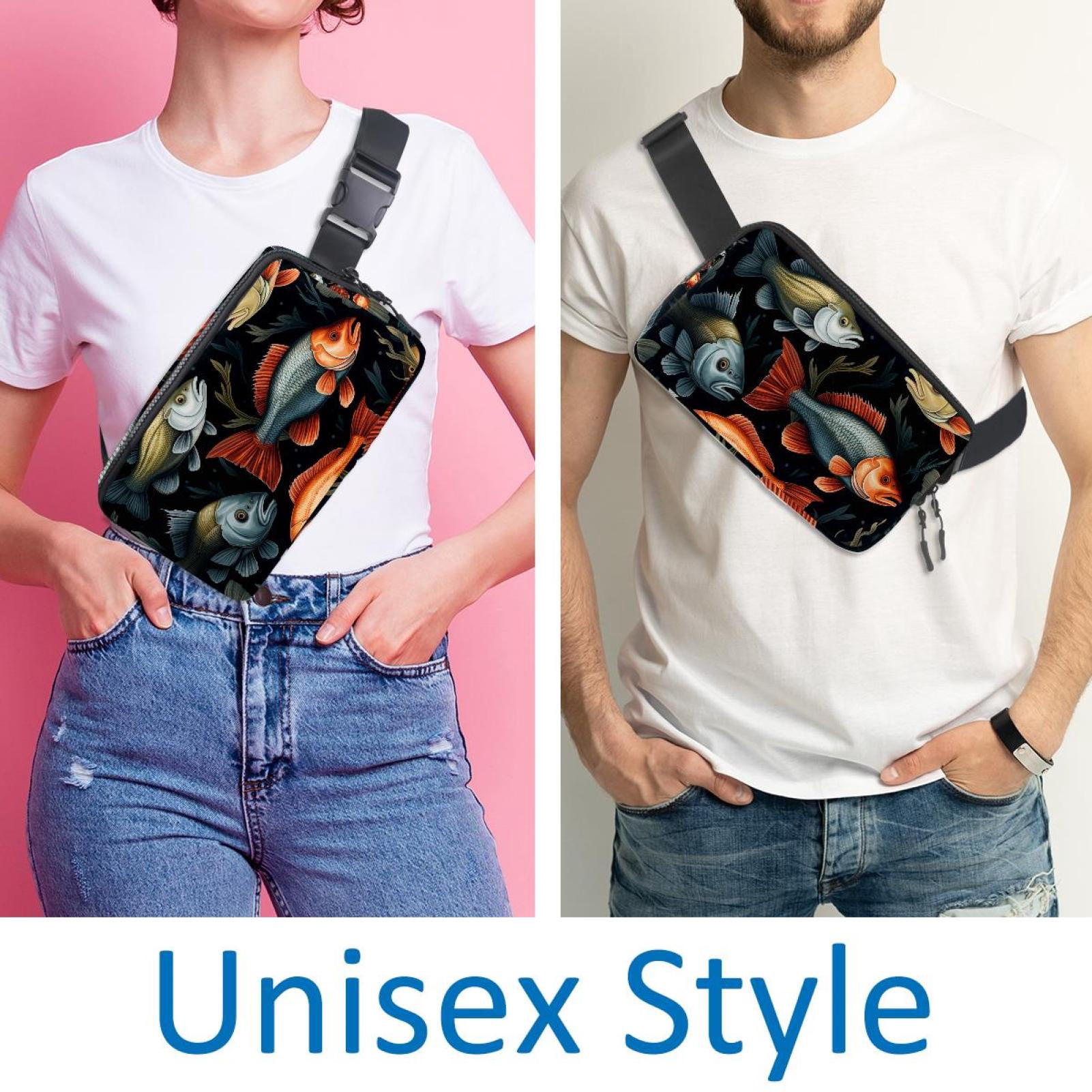Fish Lightweight Adjustable Waist Pack with Extension Strap - Unisex Running Belt Fanny Pack