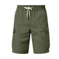 thumbnail image 7 of TKKCS Mens Relaxed Fit Cargo Shorts- Elastic Wasit Drawstring Casual Breathable Outdoor Lightweight Hiking Shorts With Multi Pockets Army Green Size XL, 7 of 7
