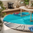 thumbnail image 3 of Round Area Rugs 3.3Ft, Summer Pool Non-Slip Washable Circle Rugs Carpet, Tropical Botanical Swimming Ring Indoor Outdoor Rug Floor Mats Throw Runner for Bedroom Living Room Bathroom, 3 of 8