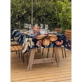 thumbnail image 4 of 54x80 Inch Outdoor Tablecloth with Umbrella Hole Zipper Rectangle Flower Leaves Rectangular Tablecloths Outside Waterproof Watercolor Vintage Floral Wildflower Patio Table Cover for Picnic Party, 4 of 8