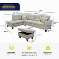 thumbnail image 3 of AYCP Furniture Sectional Sofa 3 Pieces L-Shape Sectional Sofa Set, 3 of 5