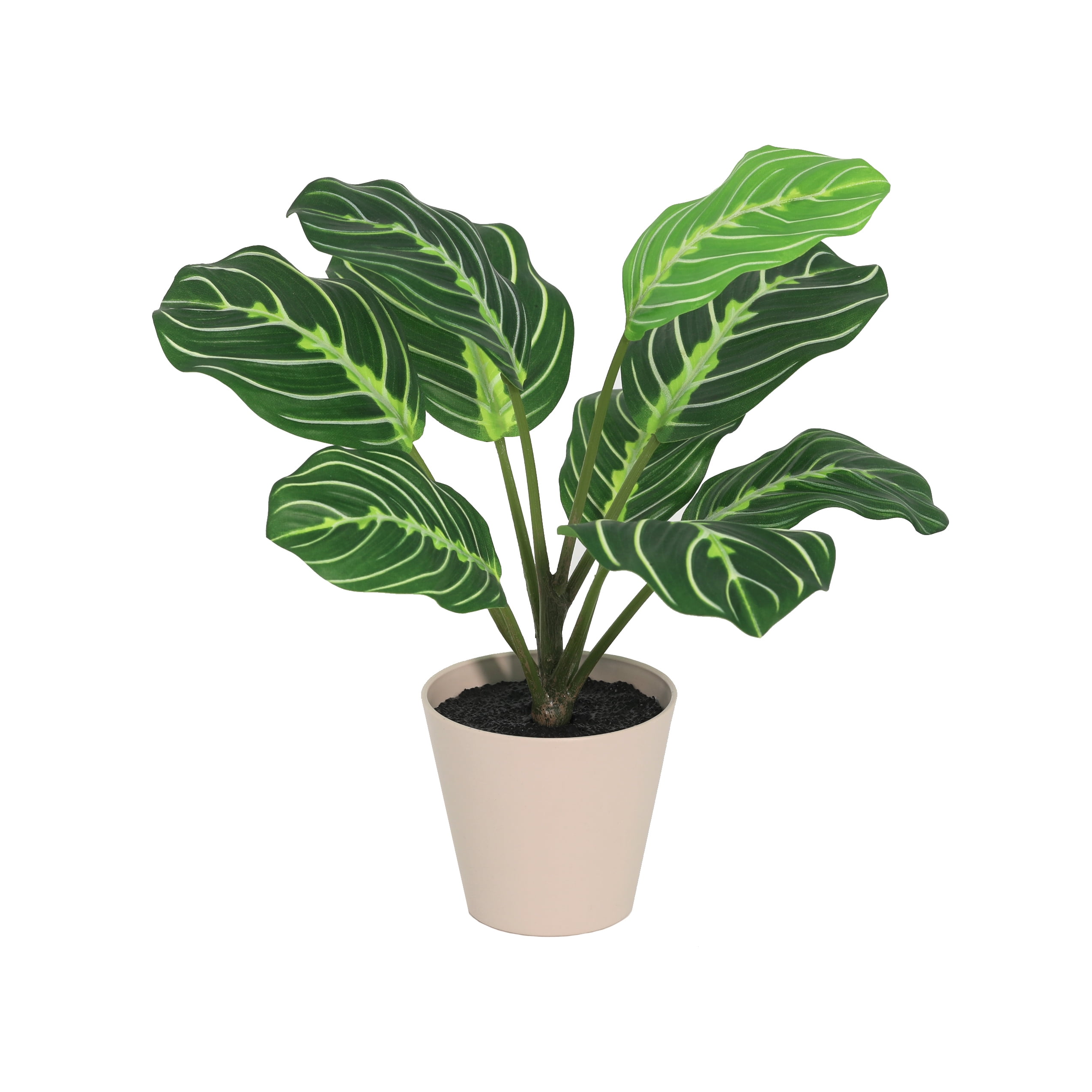 Mainstays 9" Artificial Calathea Plant in Tan Planter Pot