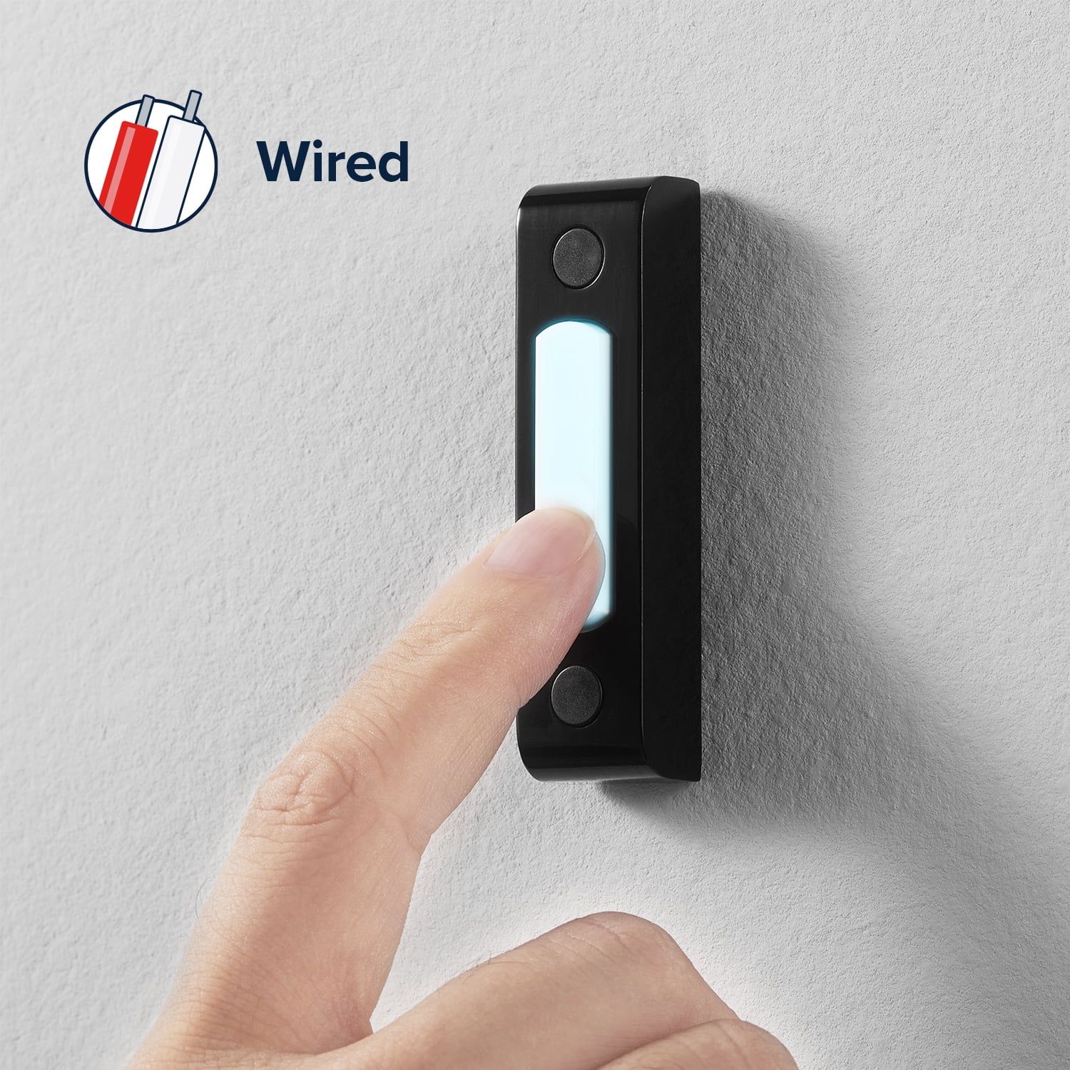 Heath Zenith Heath Zenith Black Metal Wired Lighted Push Doorbell Button