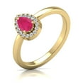 thumbnail image 6 of Round and Pear Cut Natural Ruby Gemstone Ring in 14K Yellow Gold (Size: 8.5), 6 of 6