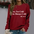 thumbnail image 2 of WEAIXIMIUNG Sweatshirts pour Femmes Coupe Ample Monocolore Automne et Hiver Imprimé Lettre Col Rond Épaule Manches Longues Pull Décontracté (5), 2 of 4