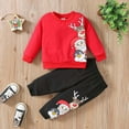 thumbnail image 5 of Kiijoy Toddler Boys Christmas Outfits Cartoon Pullover Sweatshirt Sweatpants Sweatsuit, 5 of 7