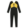 thumbnail image 3 of DPOIS Kids Girls Shiny Rhinestone Long Sleeve Full Body Unitard Jumpsuit Yellow 14, 3 of 7