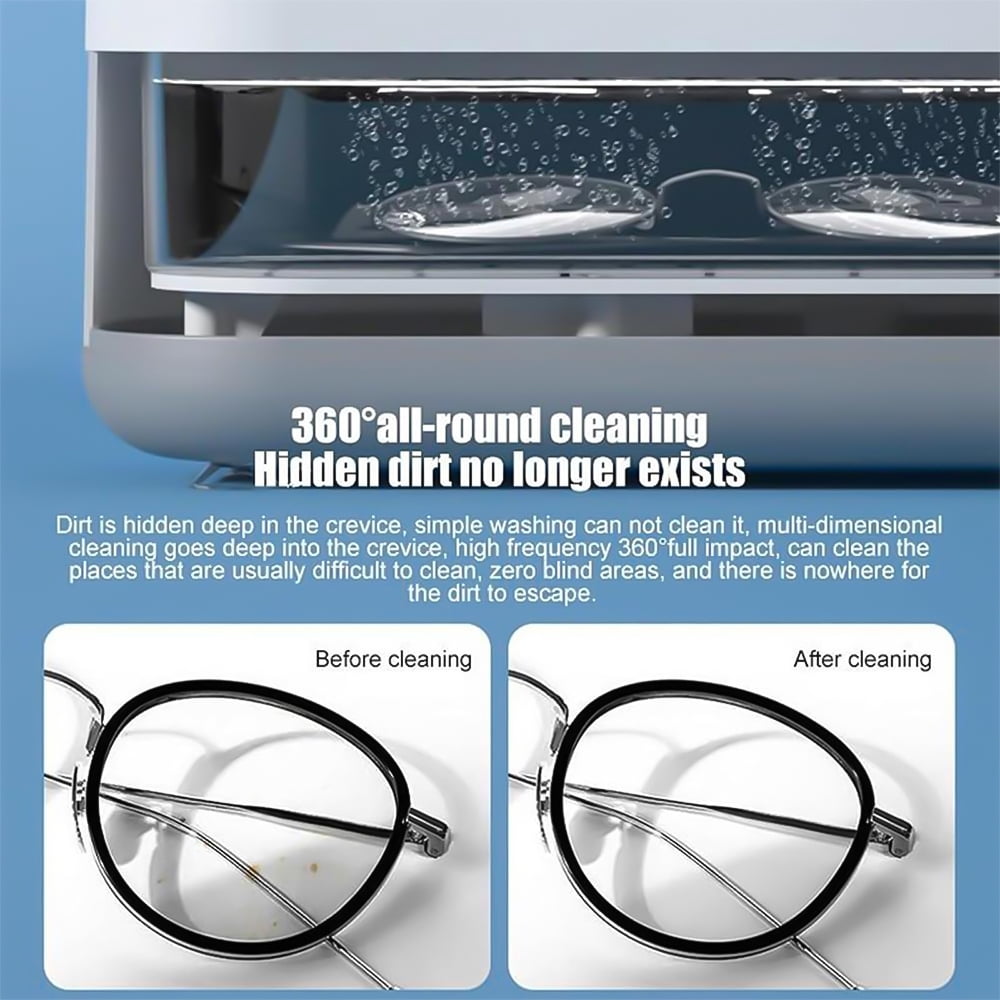 Ultrasonic Jewelry Cleaner Machine,DFITO 15W 500ML Professional Sonic Jewelry Cleaner for Glasses, Jewelry, Watch