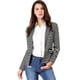 thumbnail image 2 of Blazer A Rayas Con Cierre De Botón Y Bolsillo Con Solapa Con Muesca Para Mujer Negro M, 2 of 6