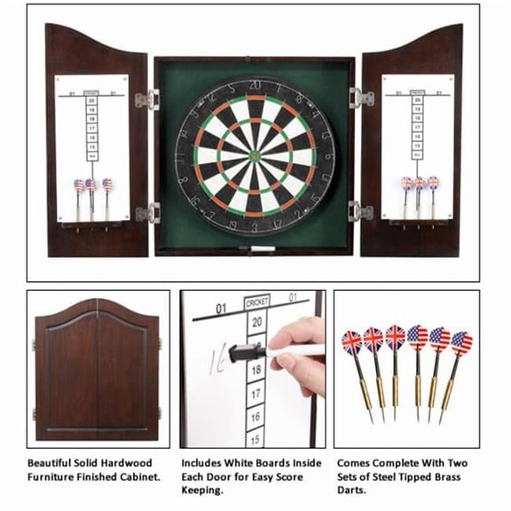 Carmelli Centerpoint Solid Wood Dart Cabinet Set - Dark Cherry BG1041Ch