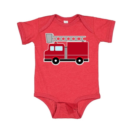 

Inktastic Red Firefighter Fire Truck Gift Baby Boy or Baby Girl Bodysuit