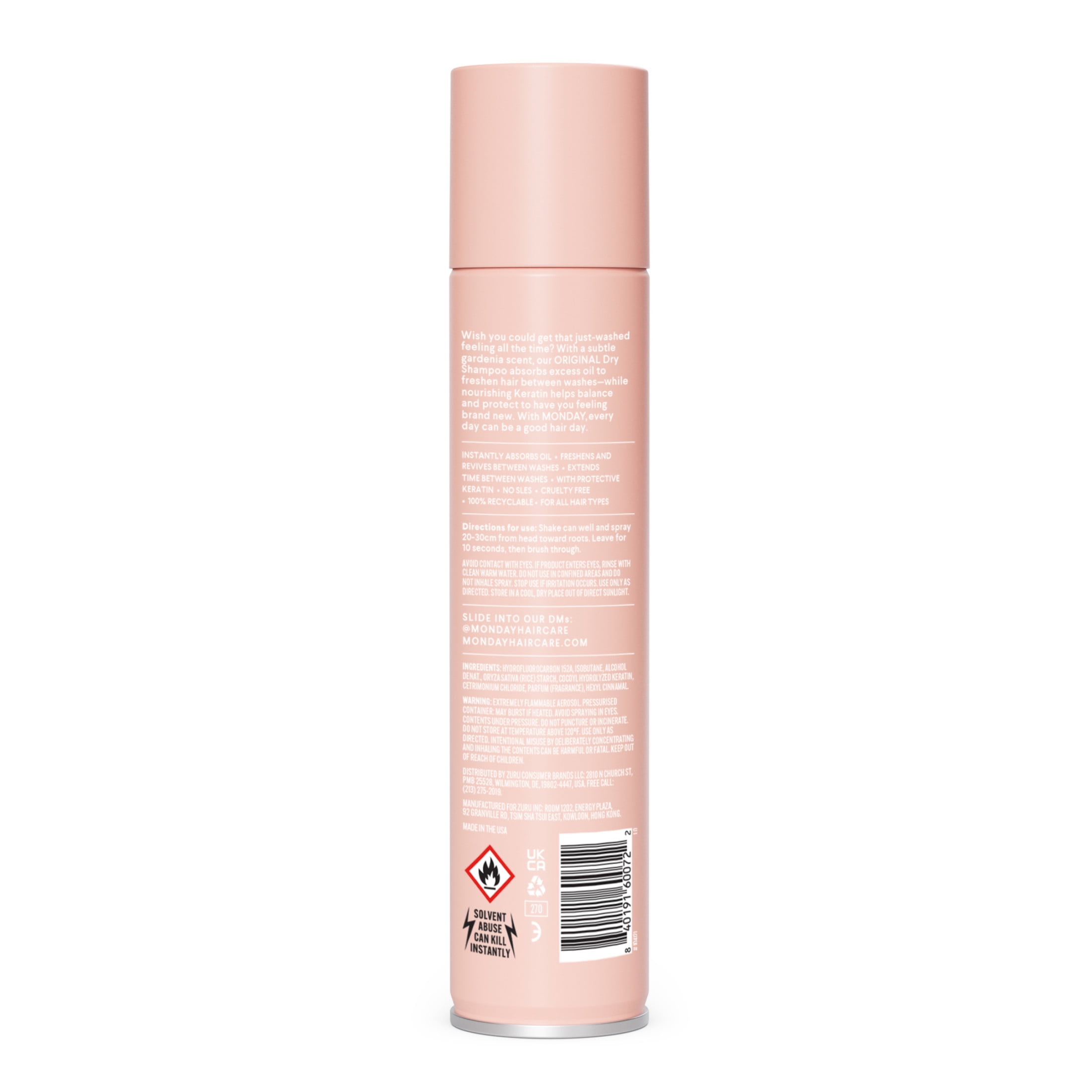 MONDAY Haircare Original Dry Shampoo SLS and Benzene-Free, 6.7 oz